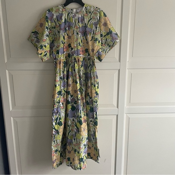 ASOS Floral Midi Dress - Green and Purple - Picture 4 of 12
